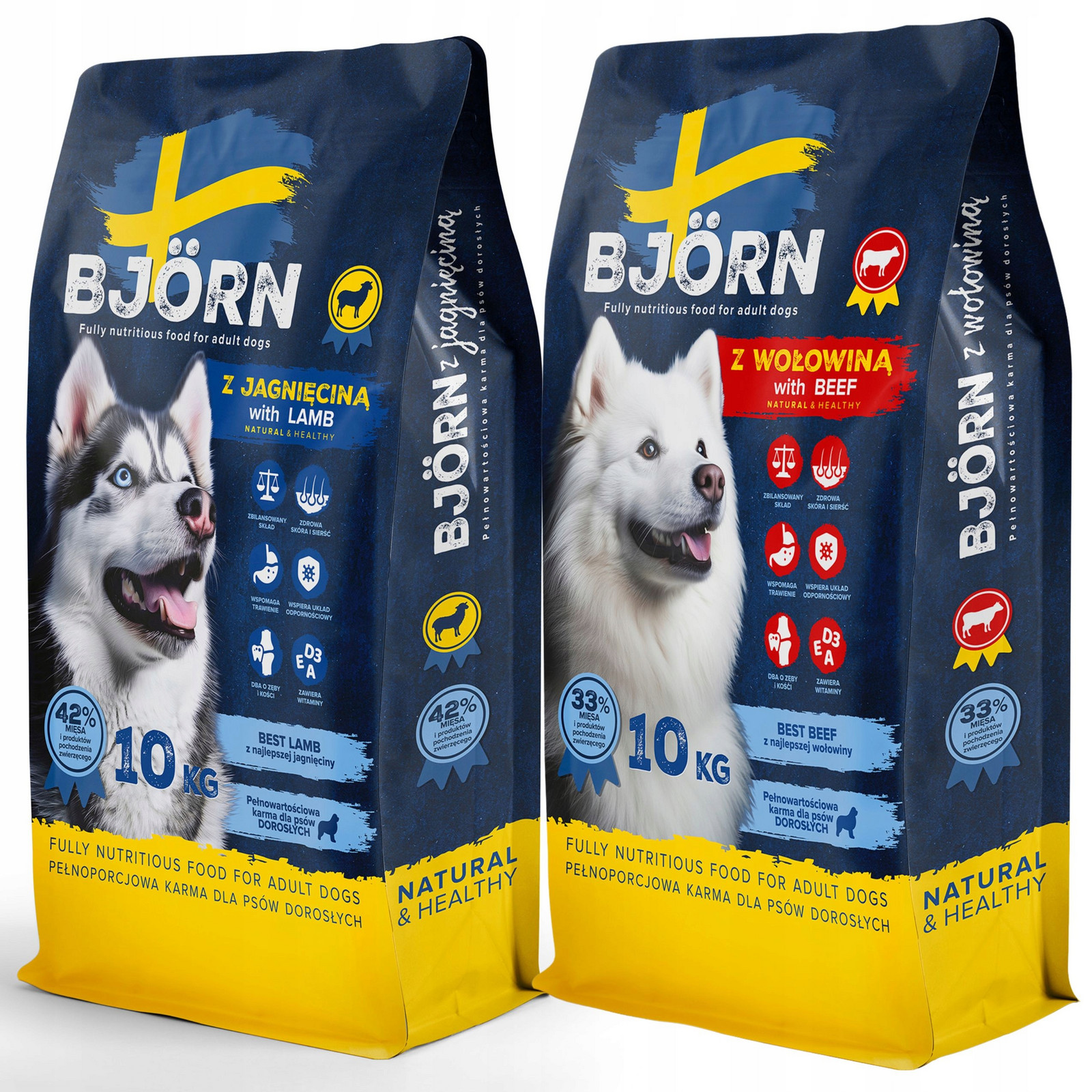 Suché Krmivo Pro Psa Bjorn Jehněčí Maso Různé Příchutě Bílkoviny MIX Chutí 20KG