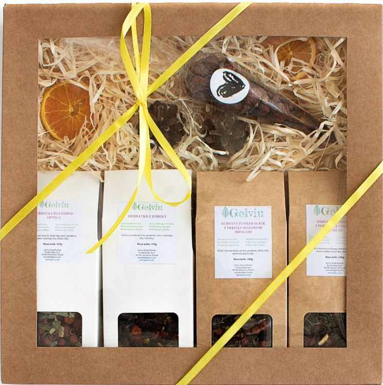 dárek čajový Box s čajem Dárkový koš Přírodní ingredience 430g