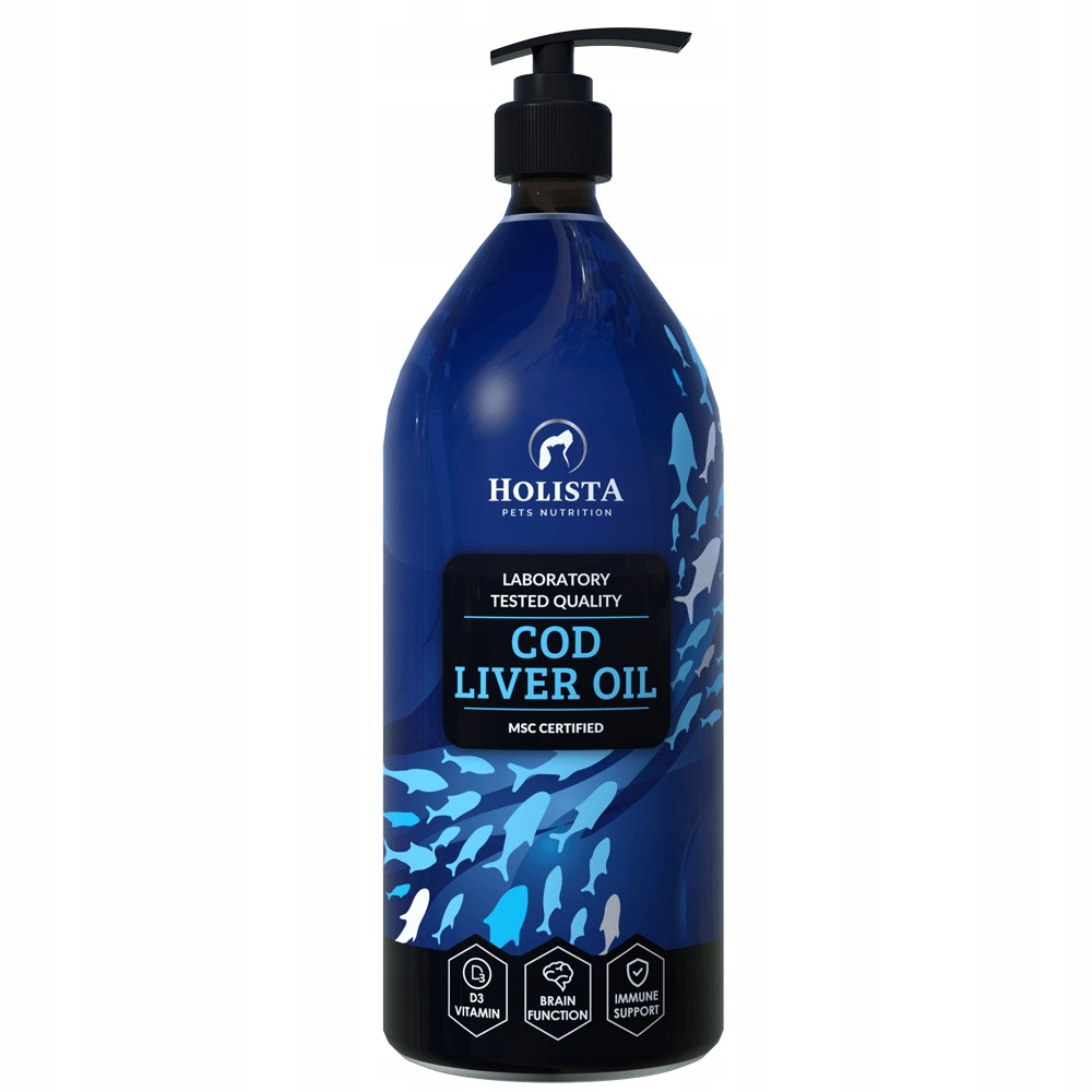 Holista Cod Liver 1000 ml tran z tresky pes kočka