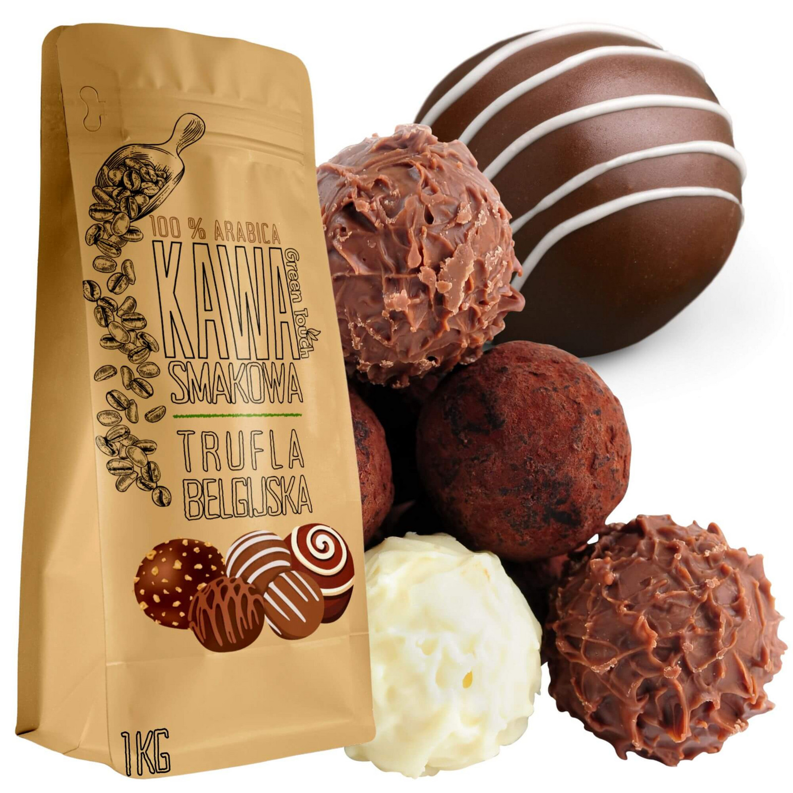 Káva Zrnková s příchutí Belgického Lanýže 1 kg s příchutí belgického lanýže