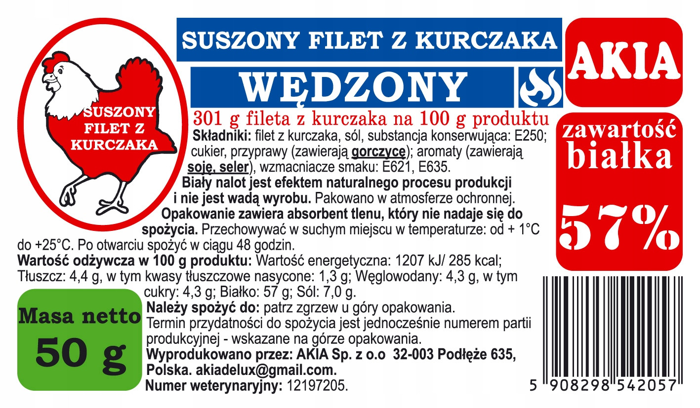 Jerky z kuřecího masa, Chiken Jerky Uzené 500 g