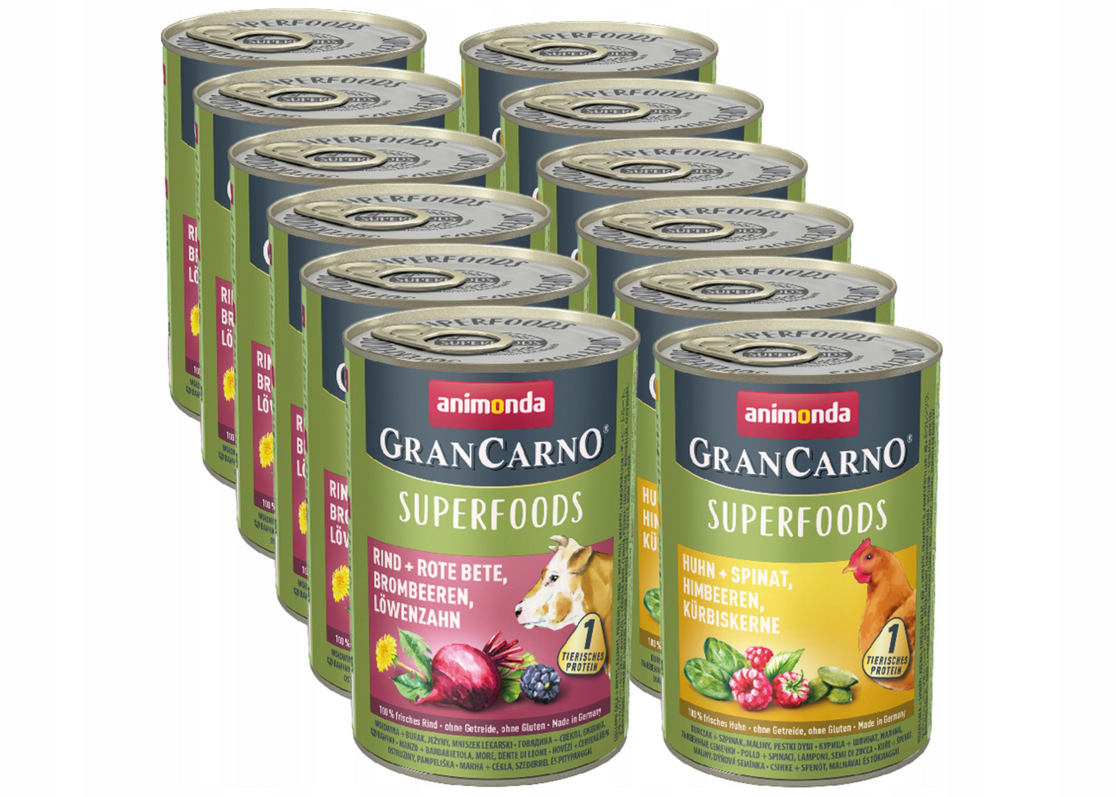 Animonda Pies GranCarno Superfoods MIX všech příchutí Set 400 g x 12