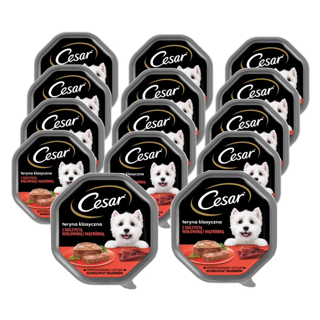 14KS Cesar Krmivo Pro Psy Hovězí Játra Zásobník