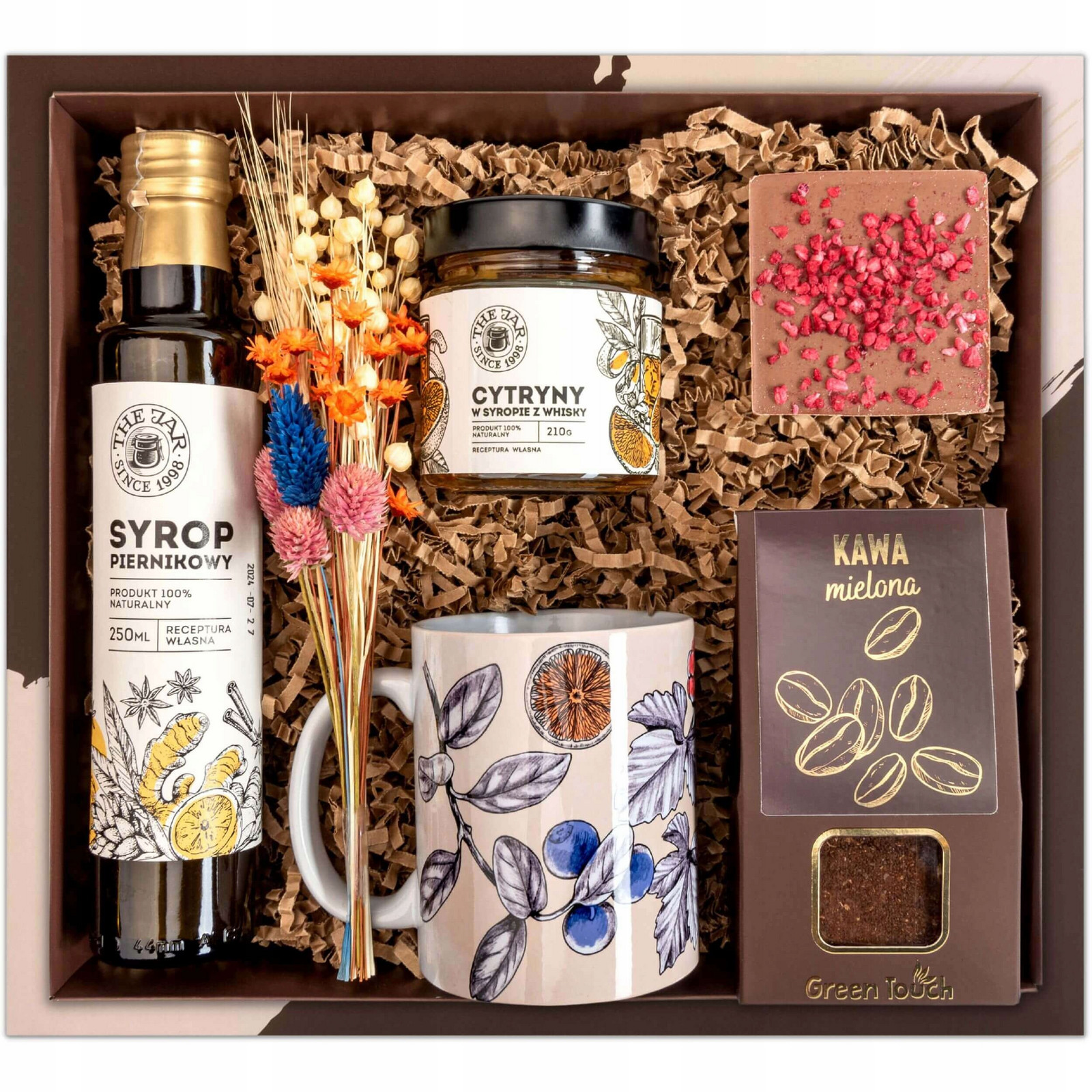 Dárkový koš Set káva sirup hrnek box