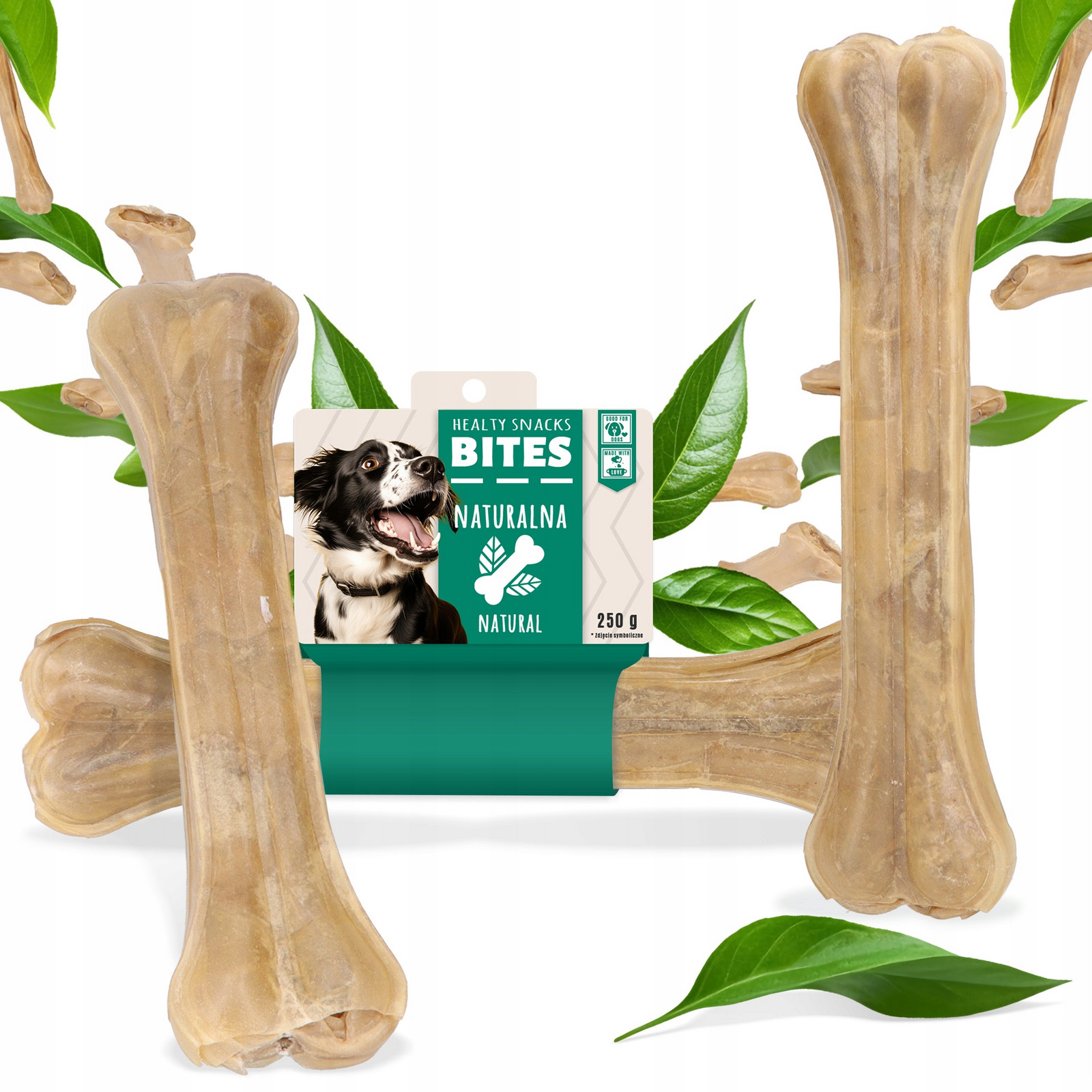 3x Kost Psa Lisovaná Přírodní 26 cm Hračka Příslušenství Životní Život