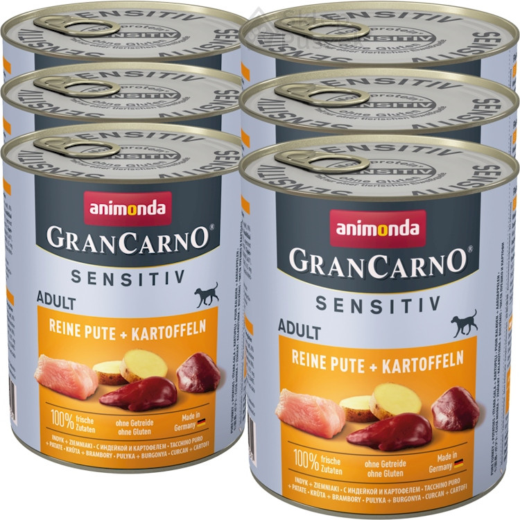 Animonda Pes GranCarno Sensitiv Set 6x800g Krůta brambory