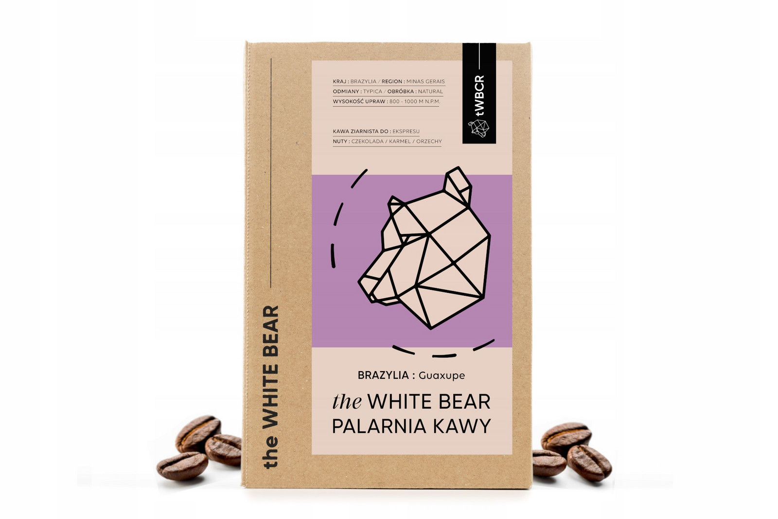 Káva zrnková Arabica The White Bear Brazil Guaxupe A 1000 g sladkost