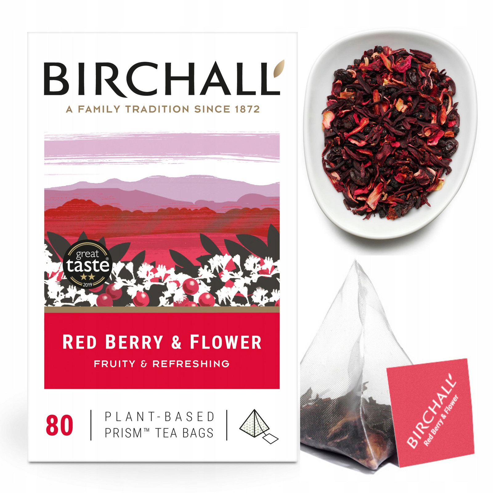 Anglický Čaj ibišek Birchall Red Berry 80 ks 320 g pyramidy