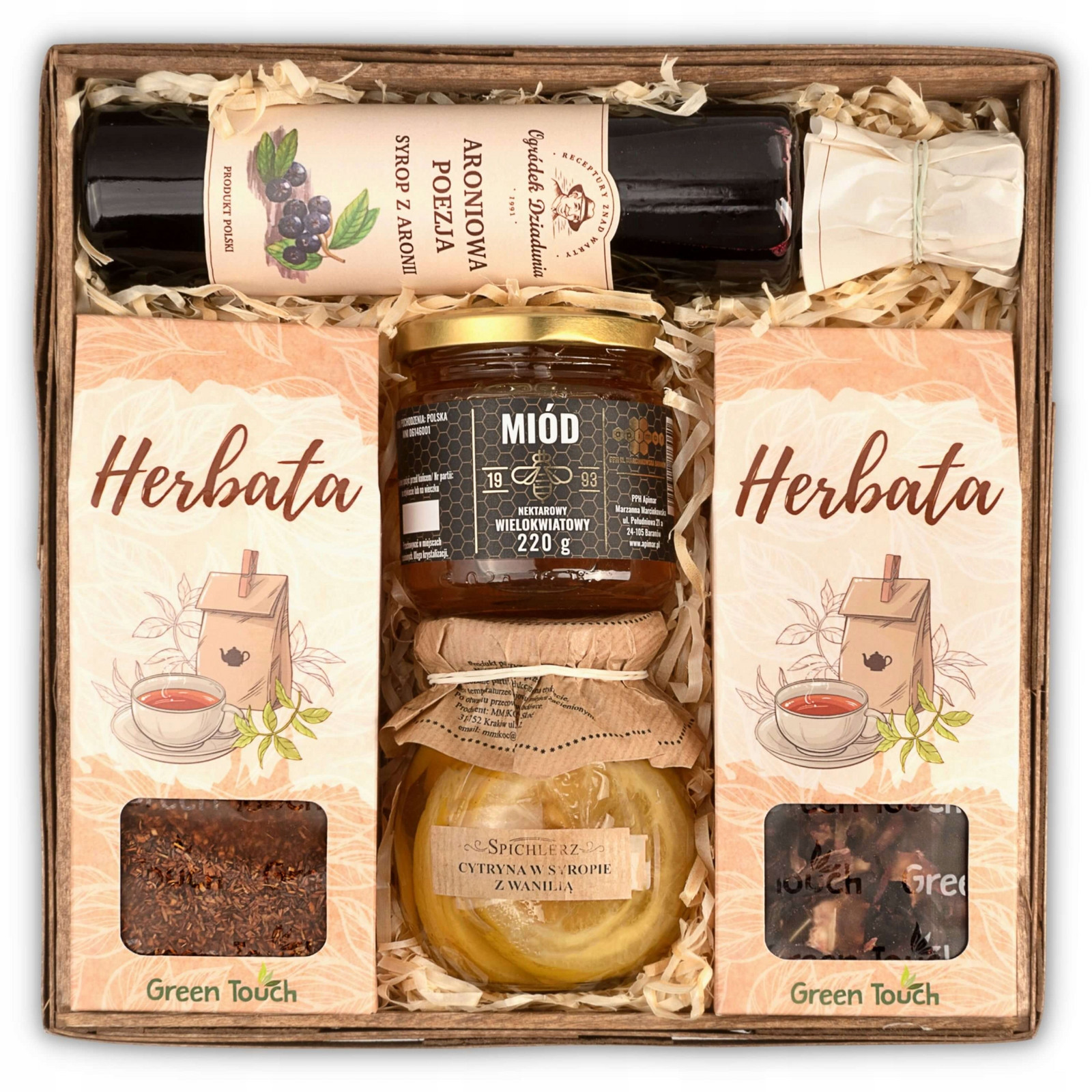 Dárkový koš sada na dárek čajů med
