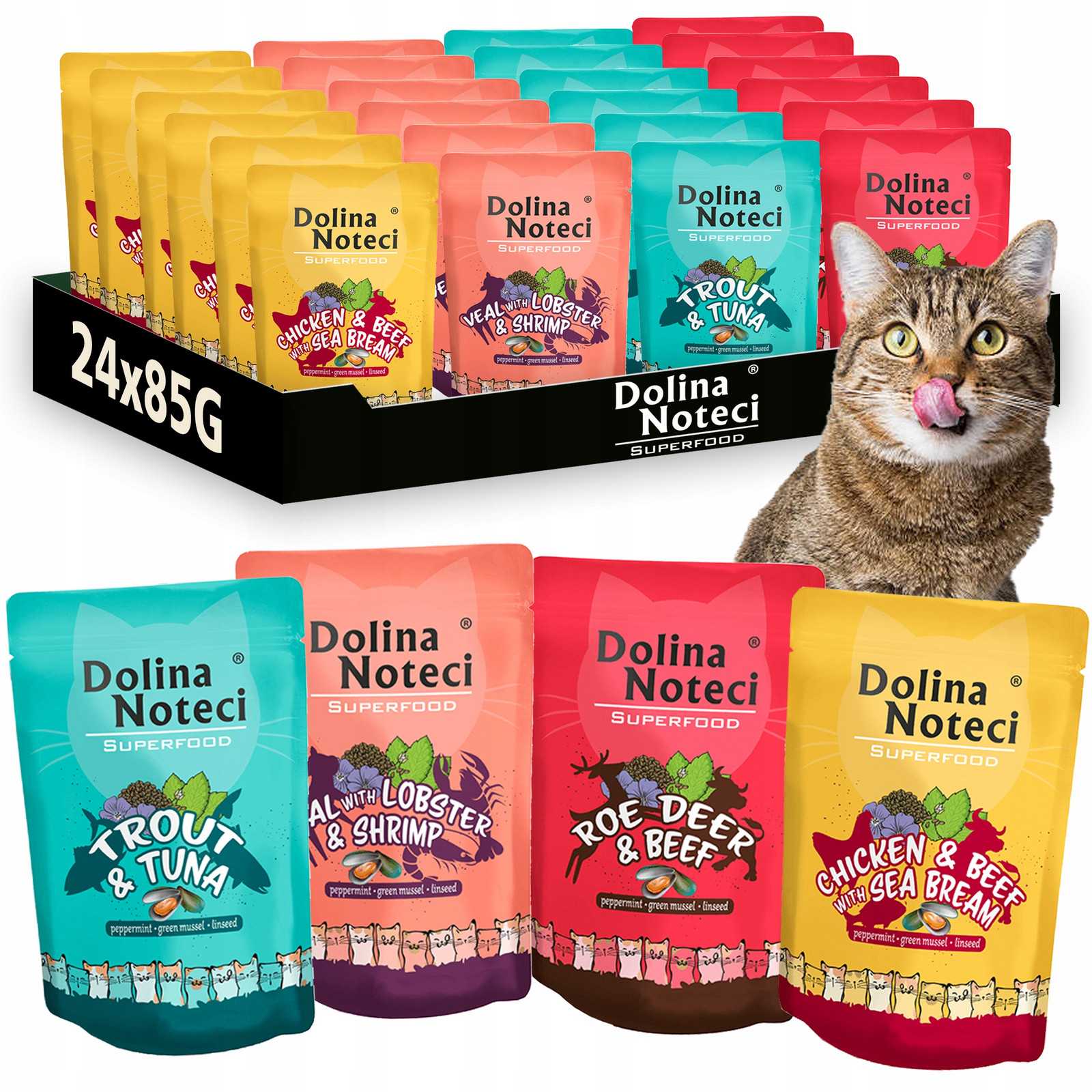 Dolina Noteci Superfood MIX Chutí Pro Kočky 24x85G