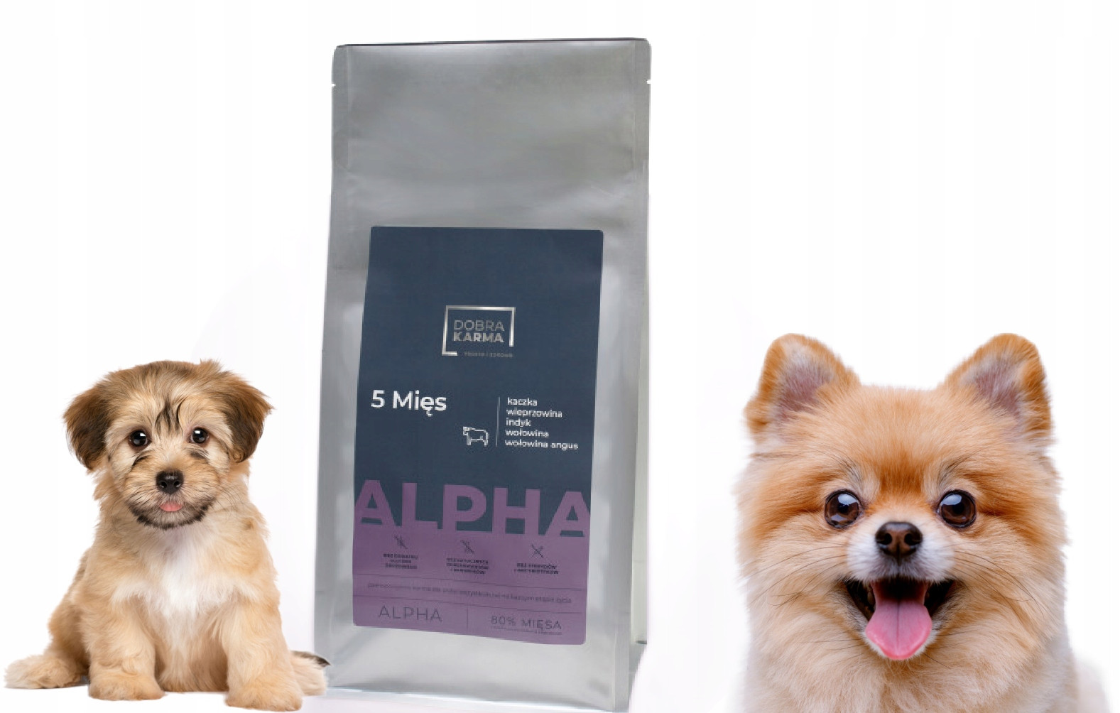 Dobra Karma pro psy suché bez obilovin 80% 5 Maso 2kg Premium