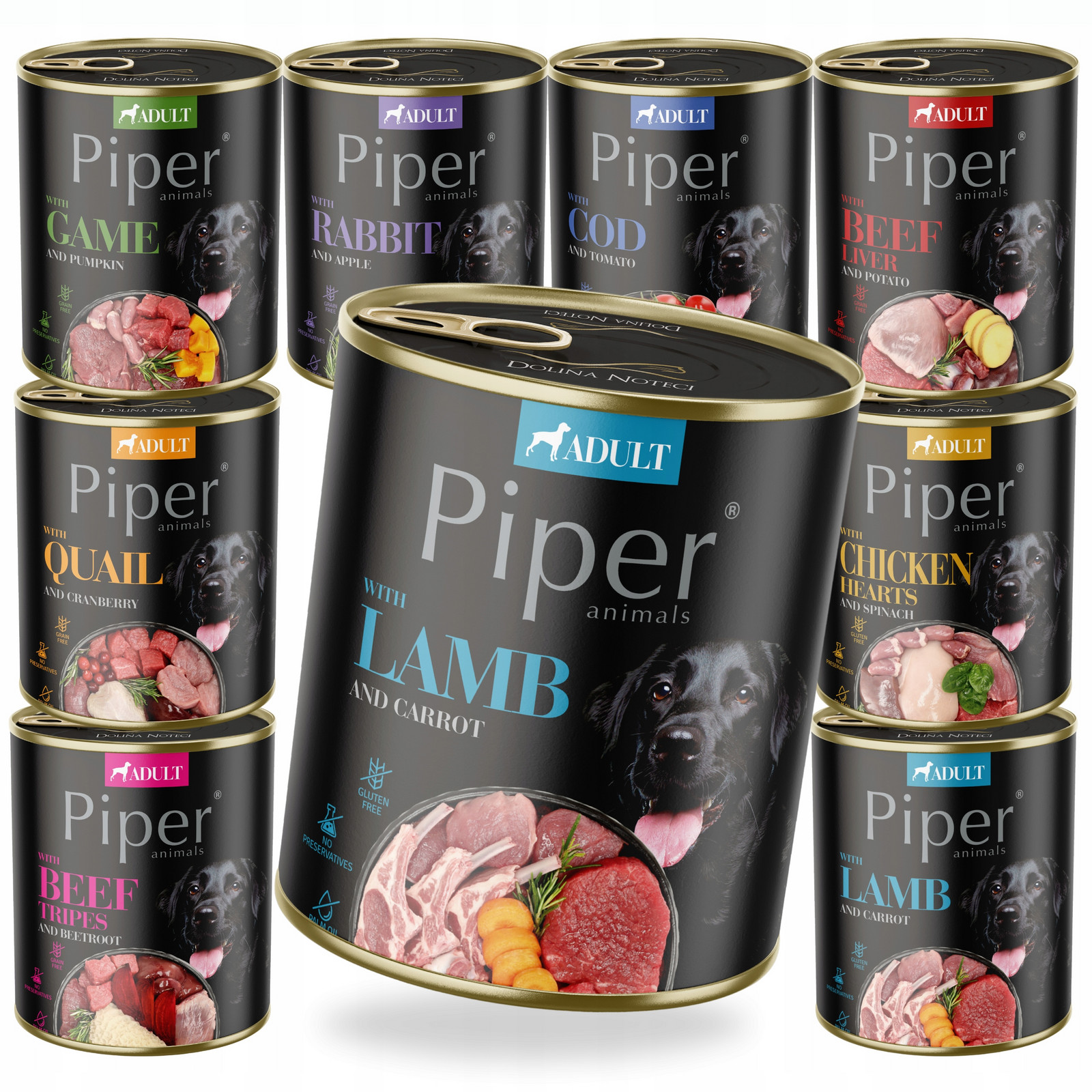 Vlhké Krmivo Dolina Noteci Piper Premium MIX Chutí Pro Psa 8X800G