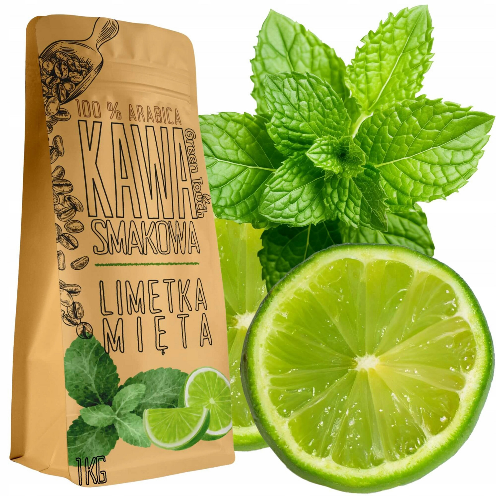 Mletá Káva ochucená Limetka S Mátou mátová limetka 1 kg Green Touch