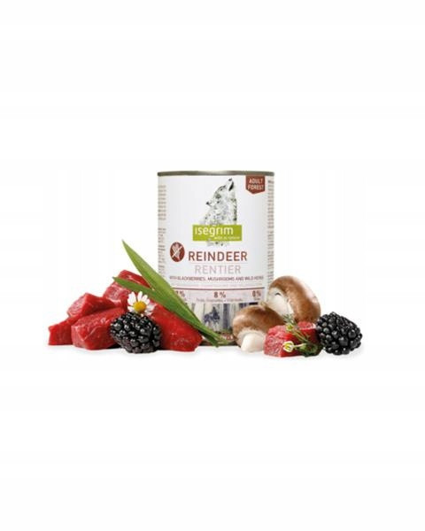 Isegrim dog Adult Mono Reindeer pure with Blackberries, Champignons & Herbs