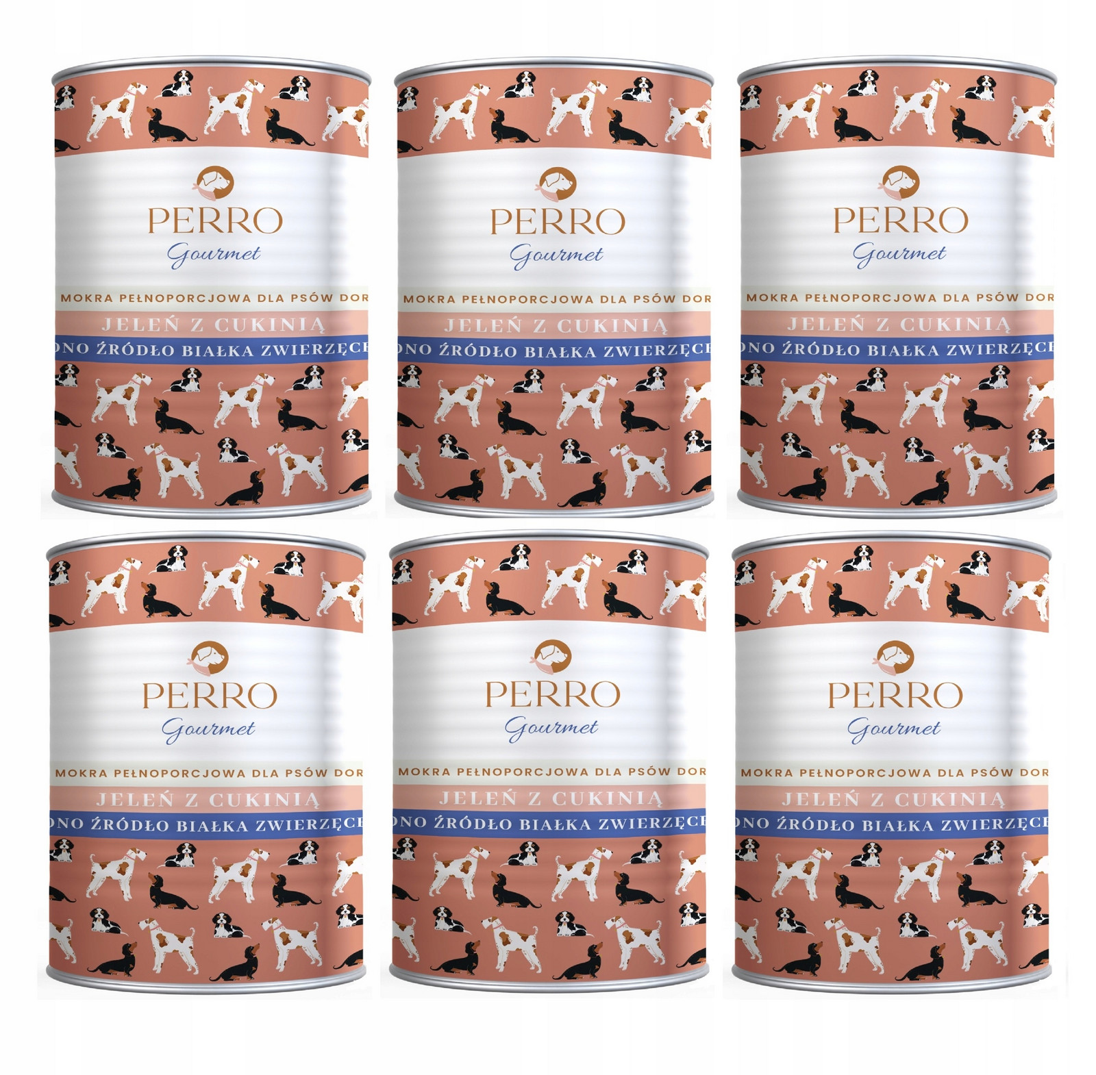 Perro Gourmet Monoproteinové Krmivo Mokrý jelen s Cuketou 6x 400g pro psa