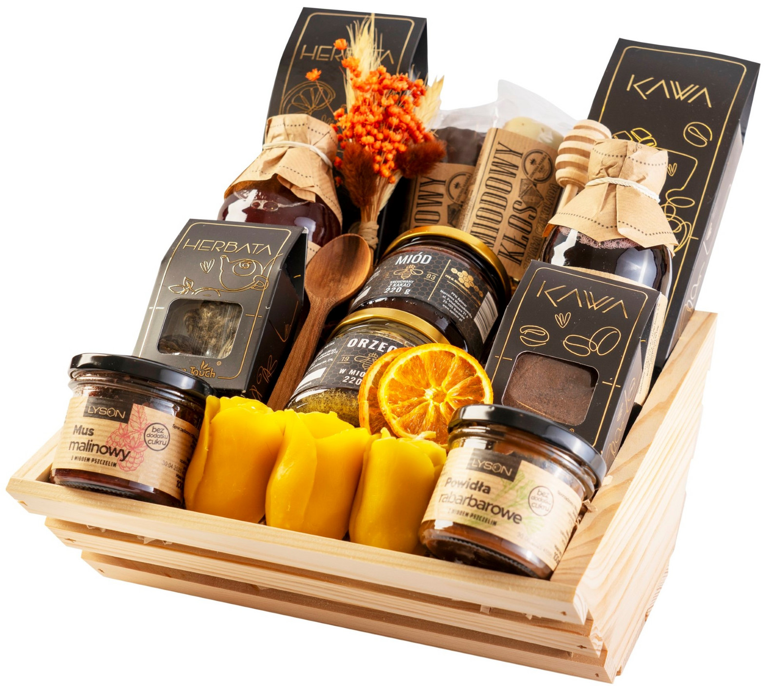 Dárkový Koš exkluzivní sada dárek čaj káva medu prémiový sirup