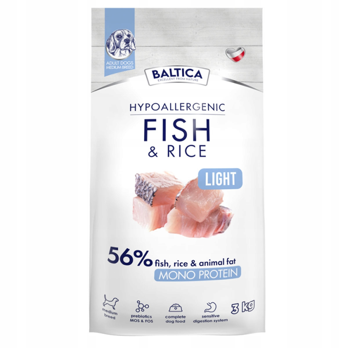 Baltica Nutraceutic Hypoalergenní Fish & Rice Light M 3 kg
