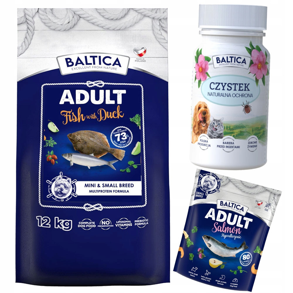 Baltica Fish & Duck Small 12KG Kachna A Baltské Ryby Malá Plemena Bez Obilovin