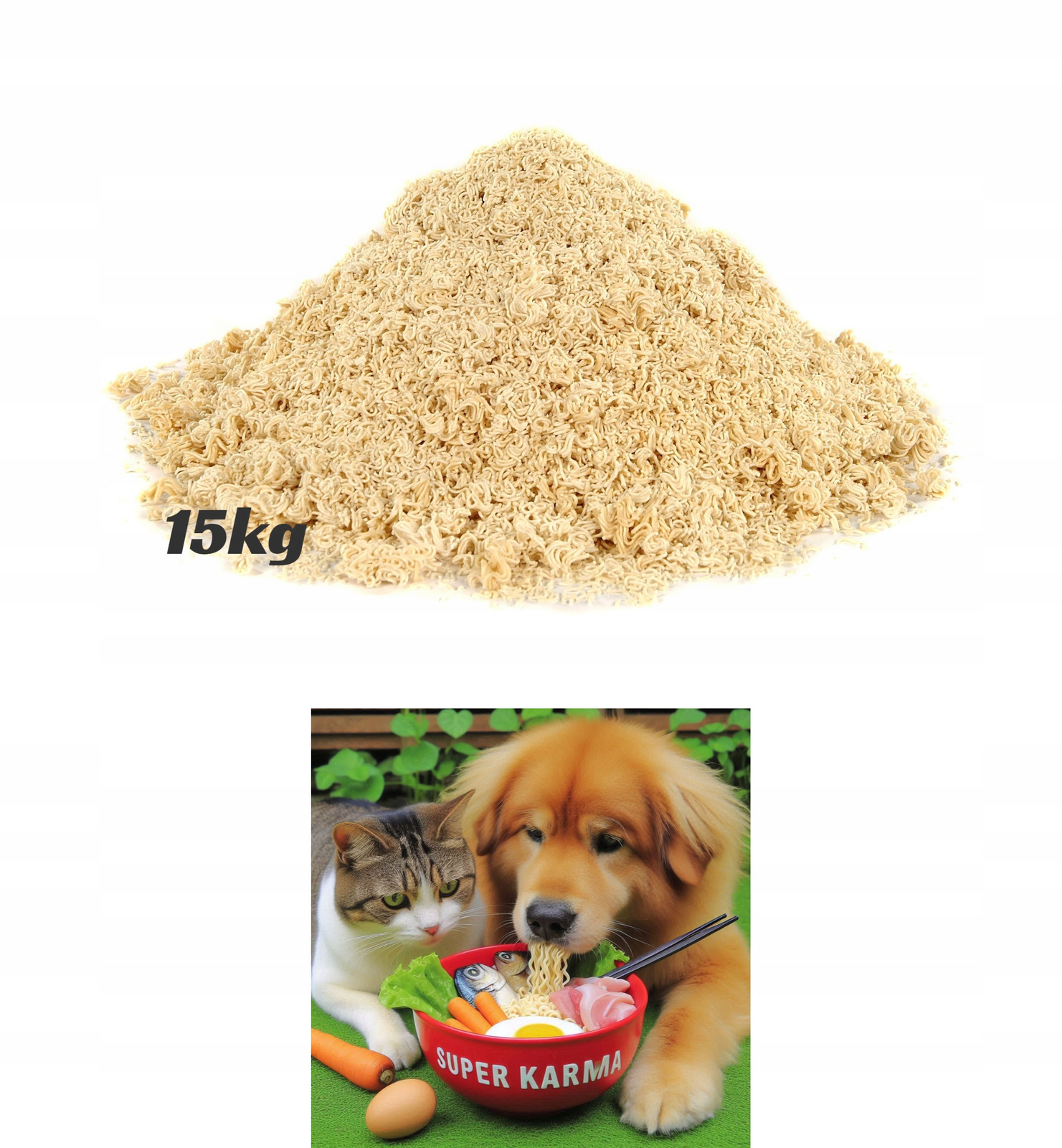 15kg Čisté instantní nudle pro psa /bleskové Bez Přísad Super!