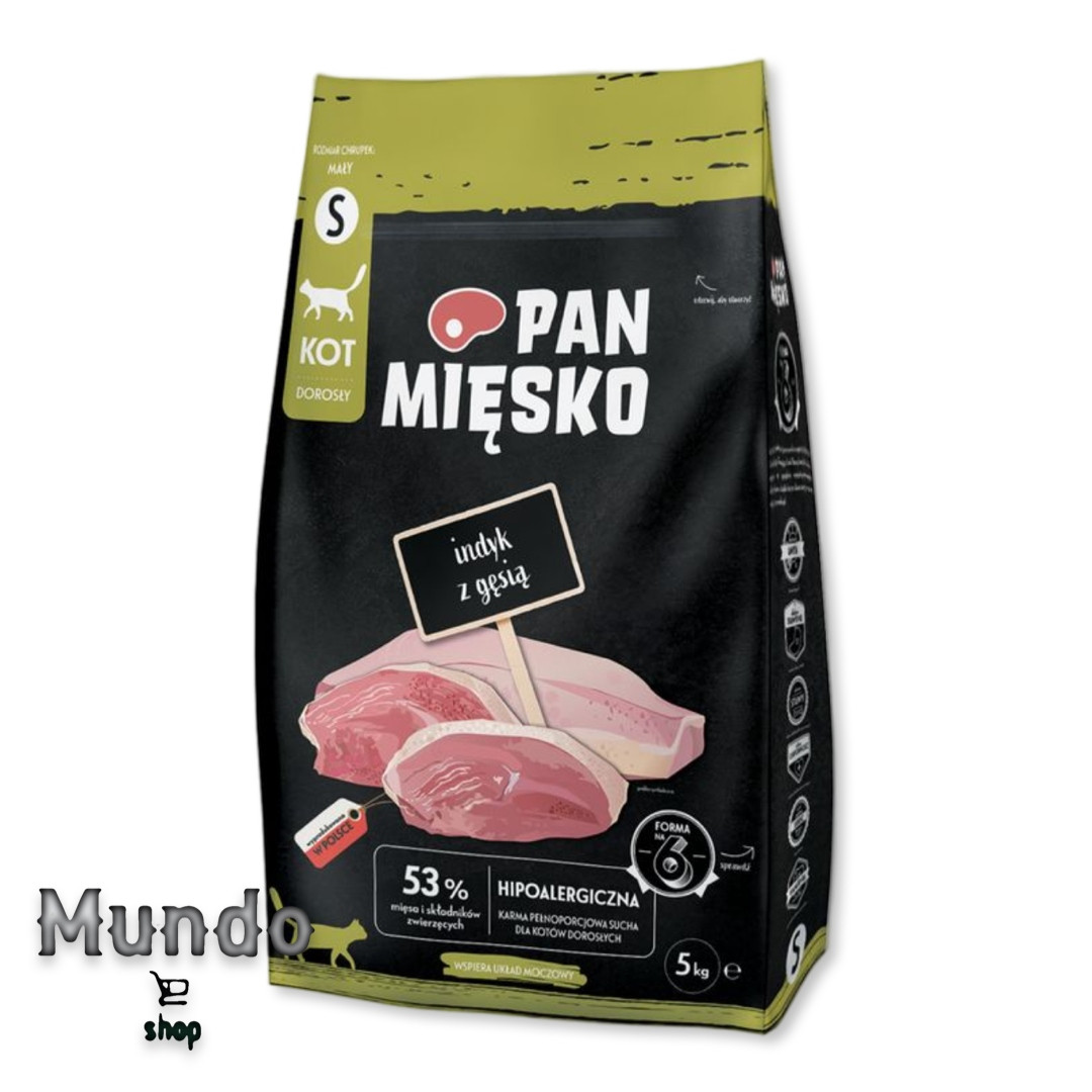 Suché Krmivo pro kočky Pan Mięsko Příchuť Krůta s husou 5 kg