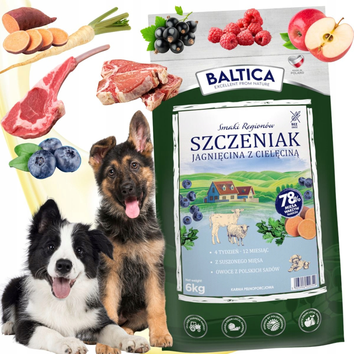 Baltica krmivo pro štěňata Bezobilné Telecí S Jehněčím Masem 6 kg