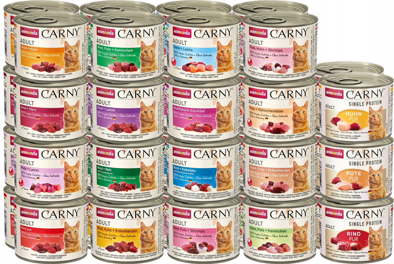 Animonda Kočka Carny Adult MIX 19 příchutí konzerva Set 38x200g