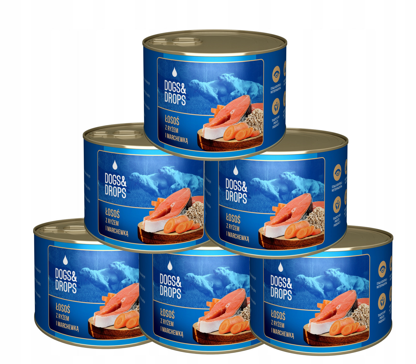 Vlhké krmivo Dogs&Drops losos 6x0,41 kg