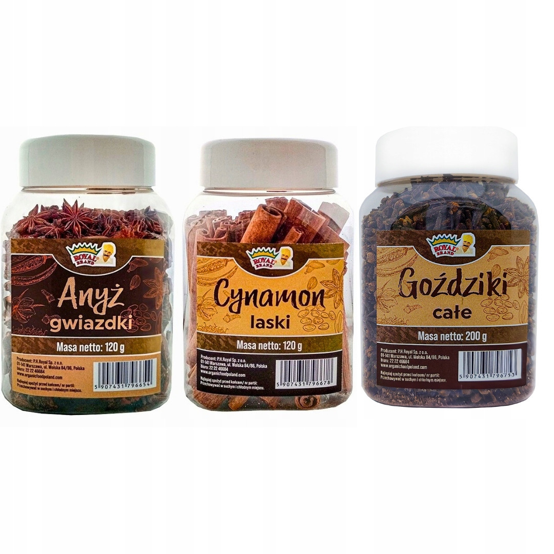 Sada: Anýz Hvězdičky 120g, Skořice tyčinky 120g, Hřebíček celý 200g