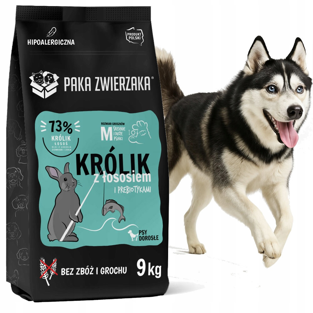 Paka Zwierzaka Králík S Lososem M 9 kg 100% Přírodní Složky