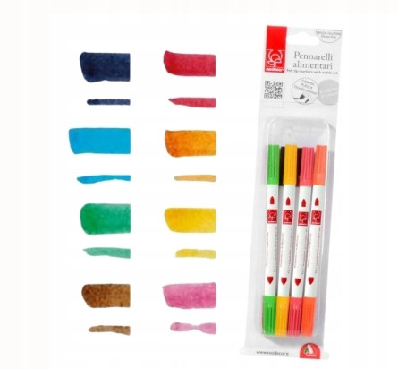 Sada 8 oboustranných potravinářských popisovačů Modecor fixy jedlá