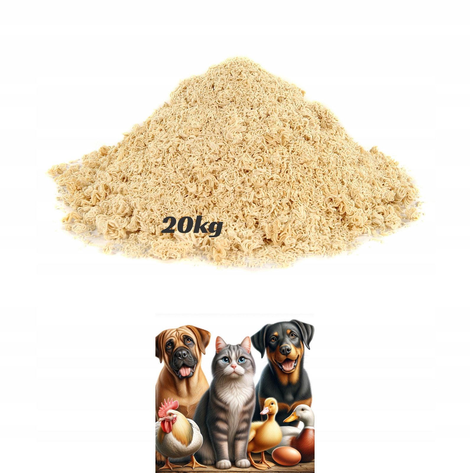 Instant Těstoviny Pro Psa 20 kg Čisté, Bez Přídatných látek, Bleskové