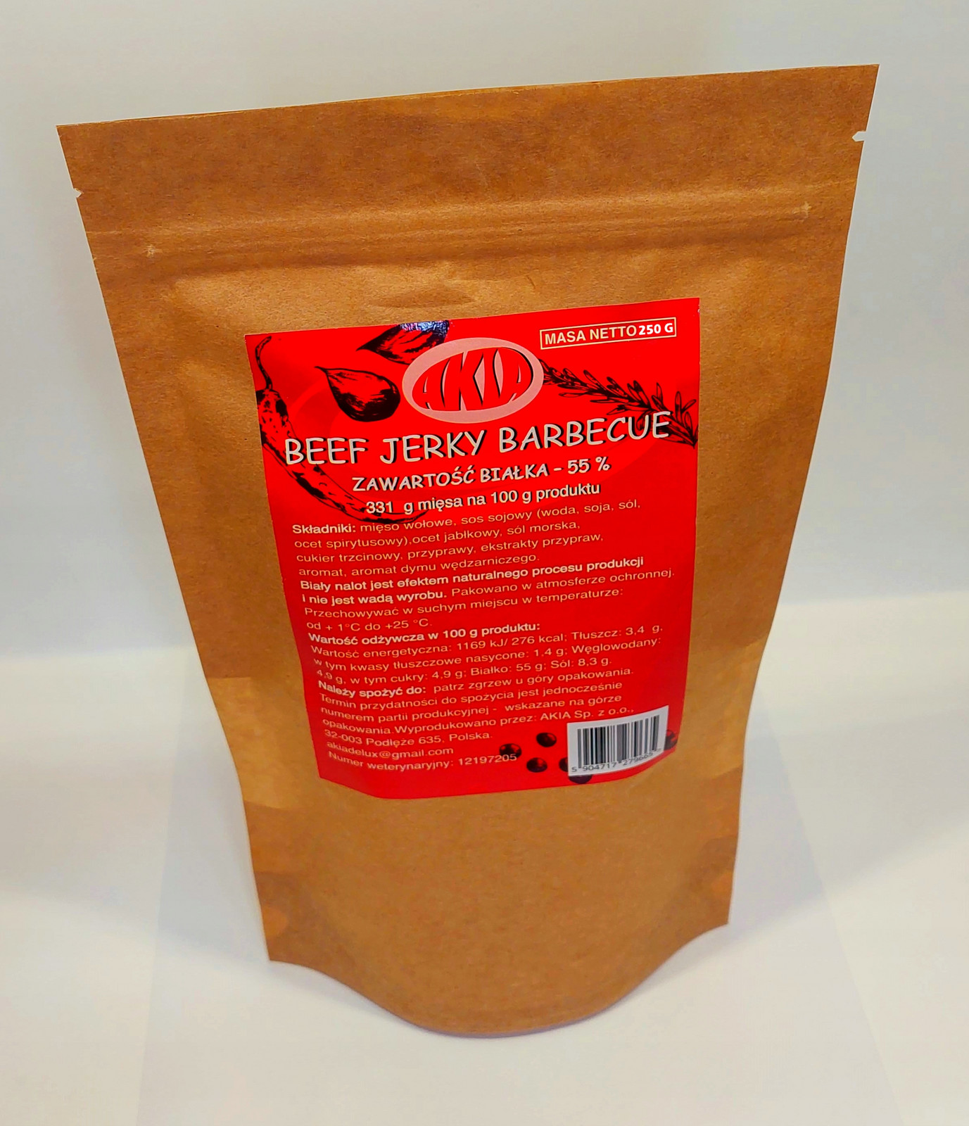 Beef Jerky Barbecue,bbq 250G, Akia