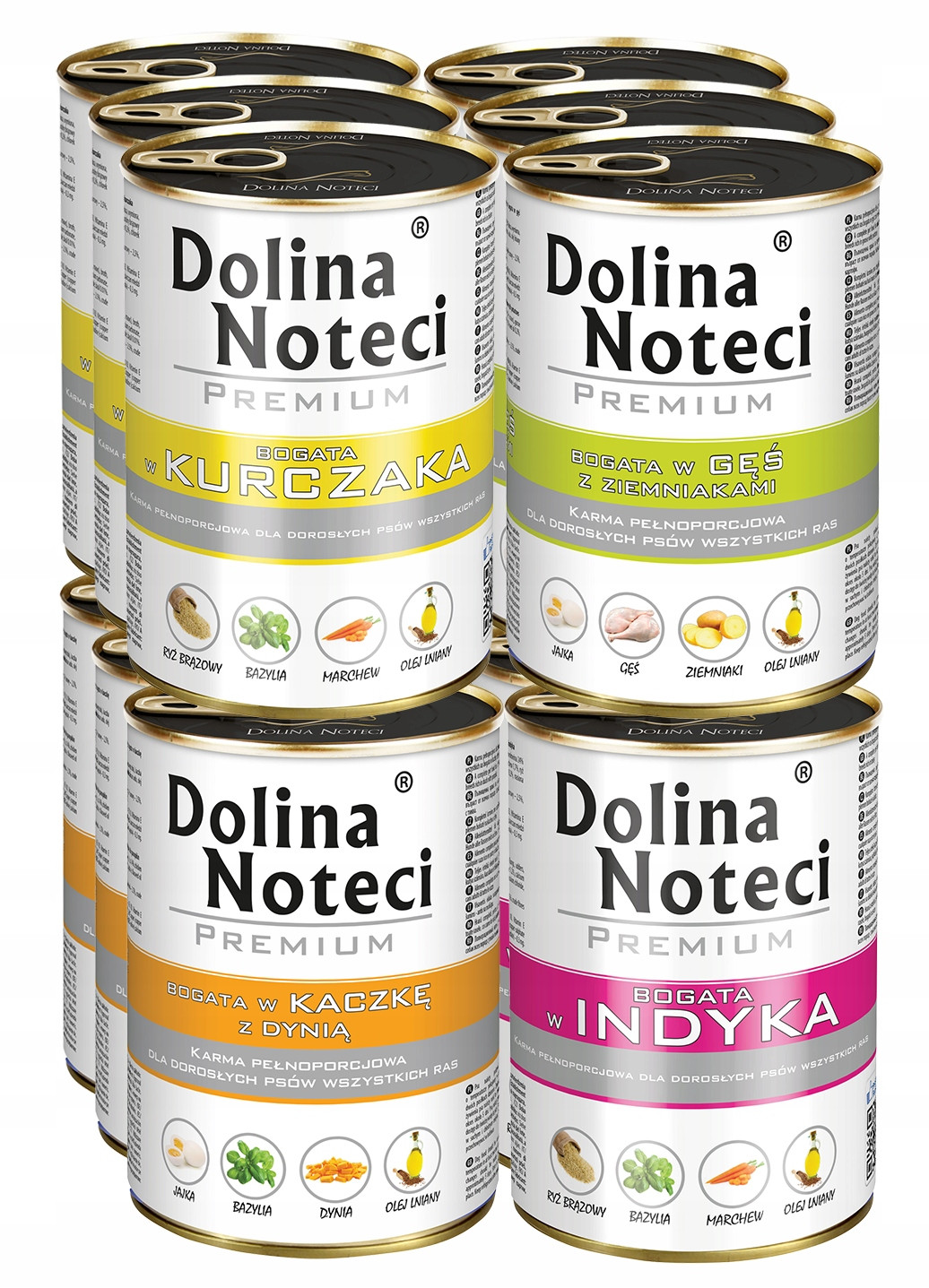 Dolina Noteci Premium Krmivo mokré pro psa konzerva MIX s drůbežím 12x400g