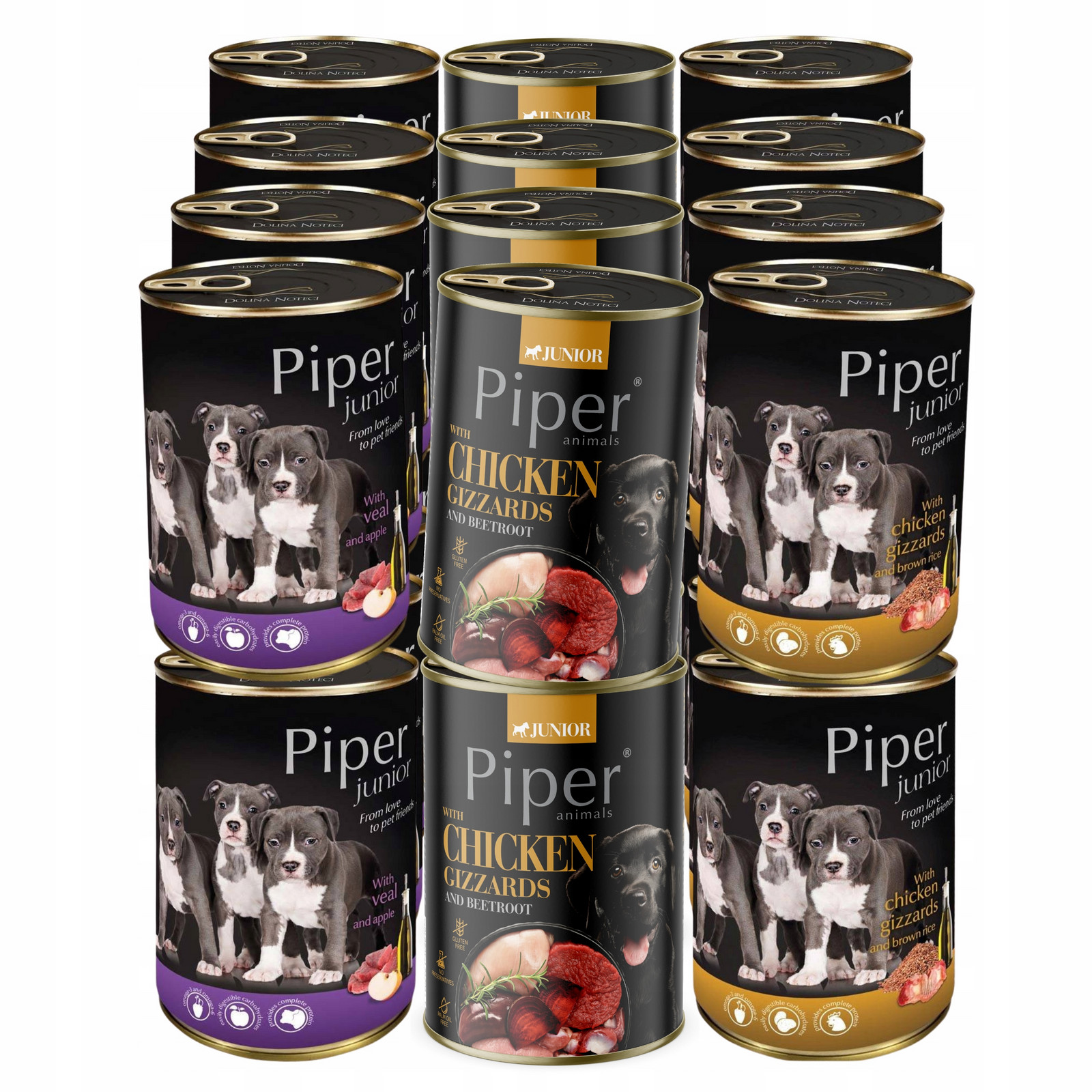 Dolina Noteci Piper Animals Junior Vlhké Krmivo MIX Chutí 24X400G