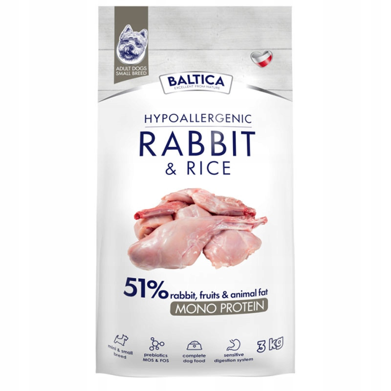 Baltica Nutraceutic hypoalergenní králík & rýže Xs/s 3 kg