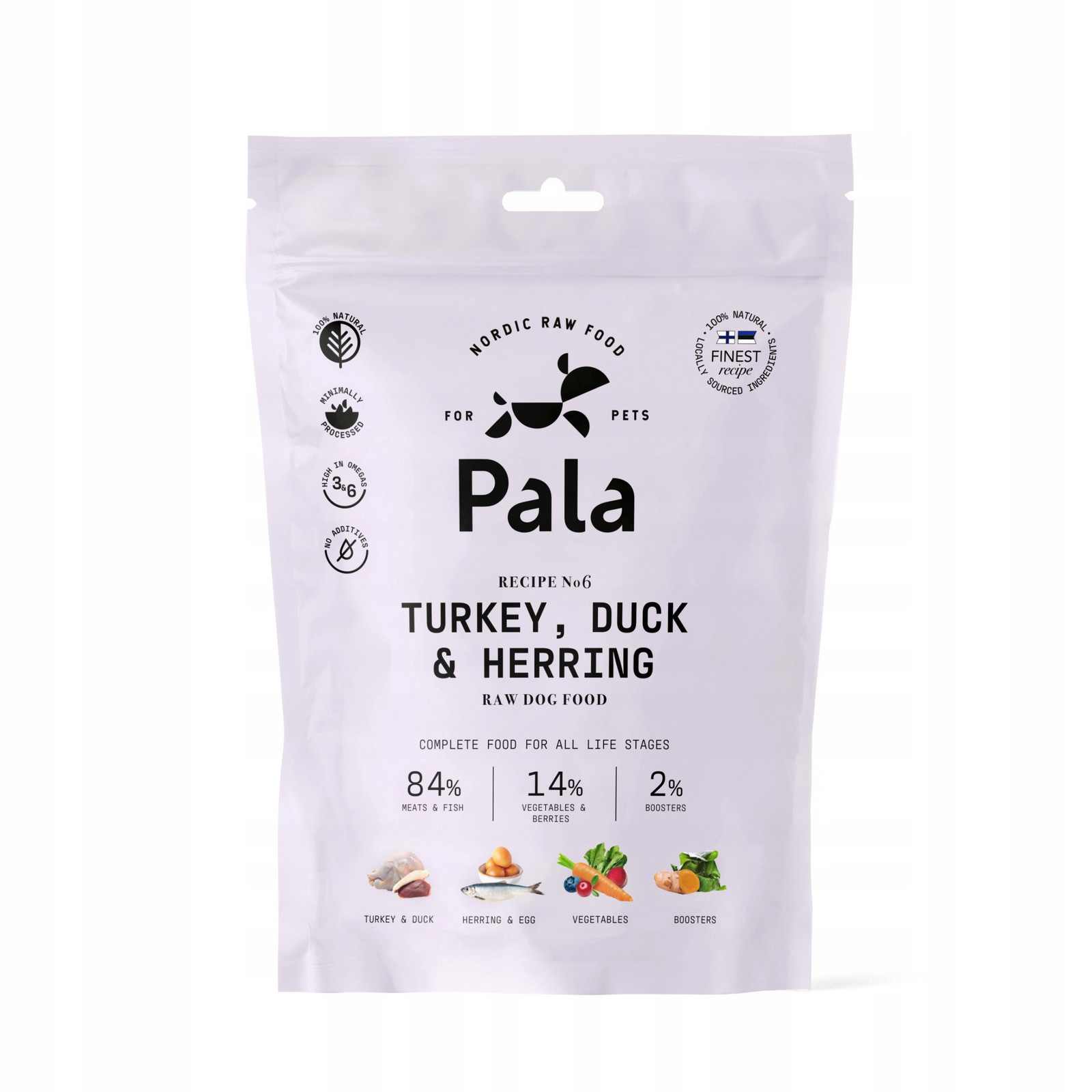 Pala Dog 6 Air-Dried Krůta, kachna, atlantický sleď 400g pro Psa
