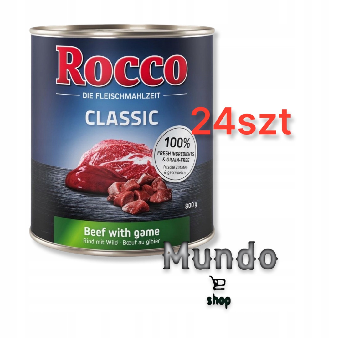 Rocco Classic Mix 24 x 800 g - hovězí s telecími srdíčky