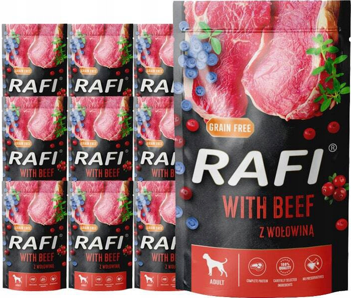 Rafi Dog 10 × 500 g - hovězí
