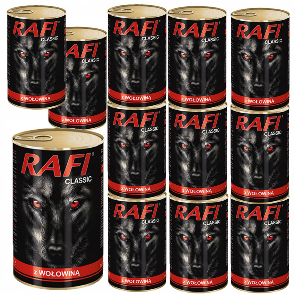 Rafi Dog 12 × 1 240 g - výhodné balení - hovězí