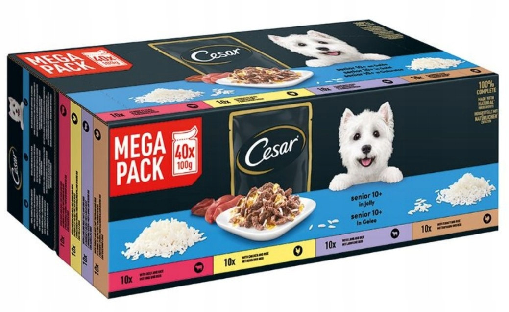 Cesar kapsičky v želé Senior 10+ - 40 x 100 g