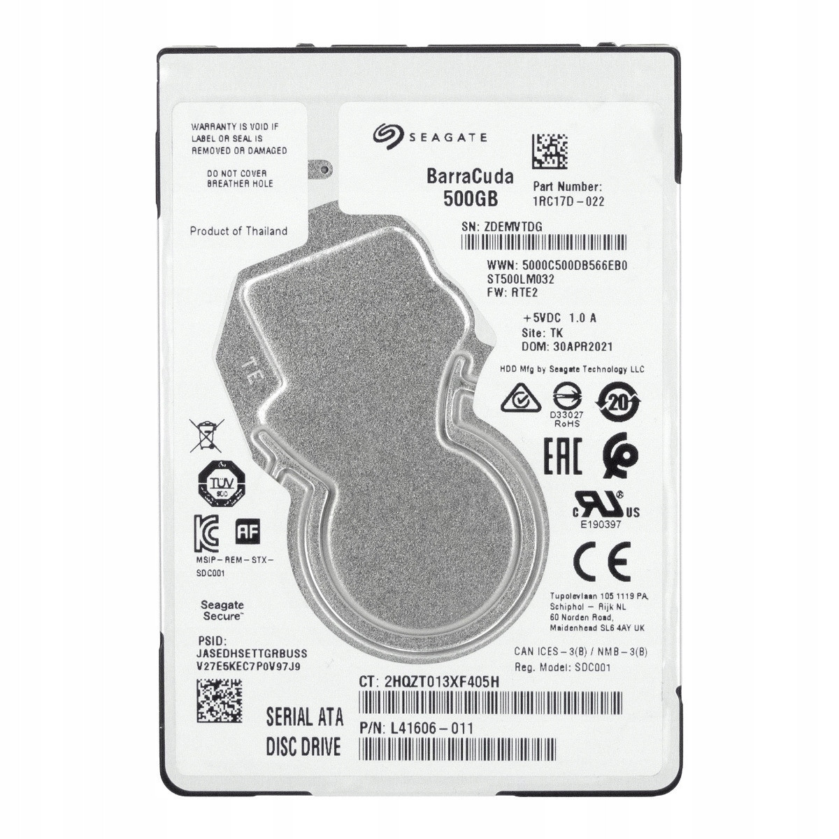 Seagate Barracuda 500GB 5.4K 128MB Sata III 2.5'' ST500LM032