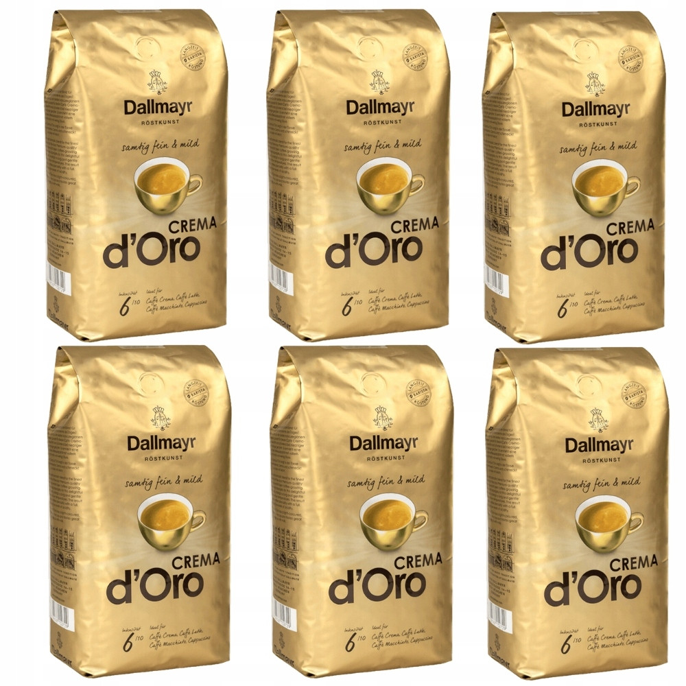 Káva zrnková Dallmayr Crema D'oro káva míchaná sada káv 6kg
