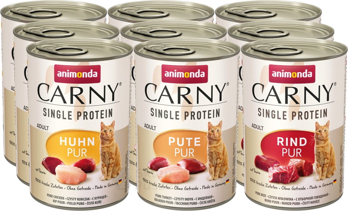 Animonda Kočka Carny Single Protein mix chutí plechovka Set 18x400g