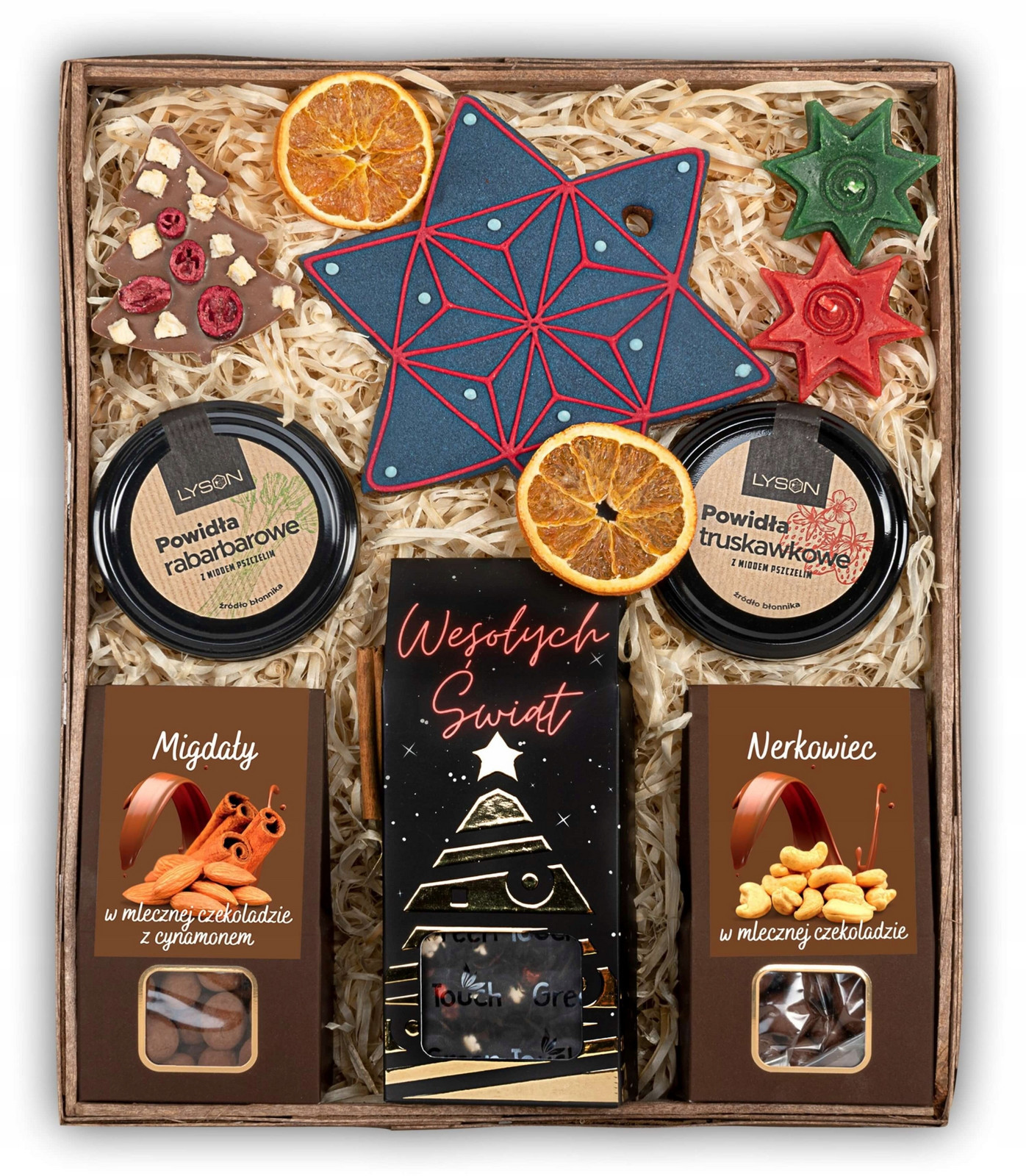 Vánoční velký dárkový koš sladkosti hvězdy