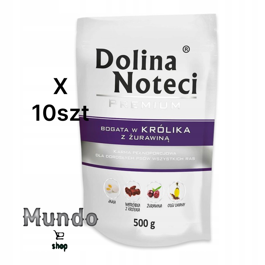 Vlhké krmivo Dolina Noteci bohaté na králíka s brusinkami 500 g 10 ks