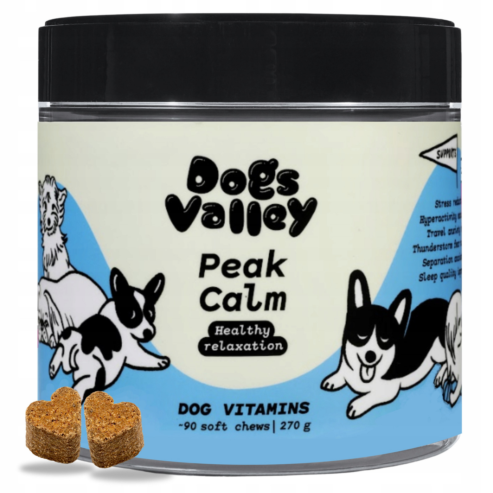 Doplňky pro psa Úleva od úzkosti uklidňující stres Vitamíny 90ks