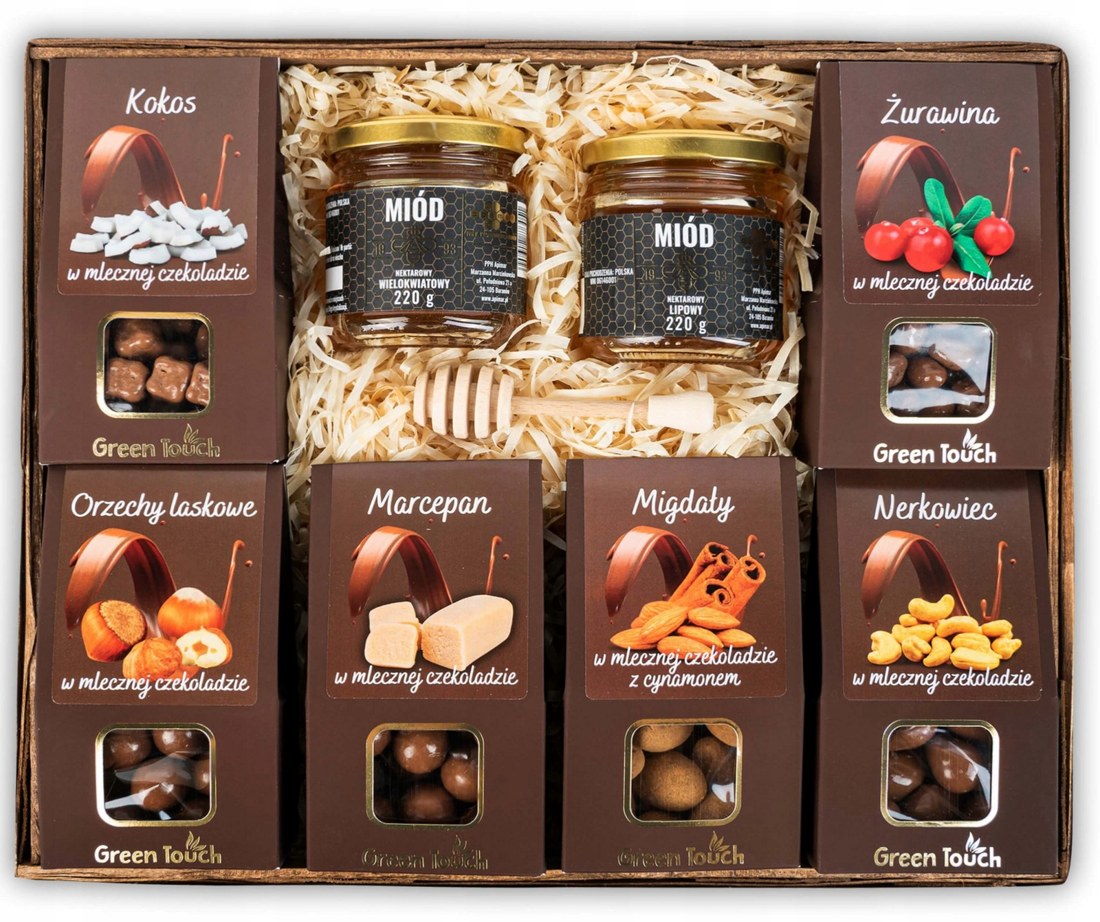 Velký Dárkový Košík sada medu a čokolády