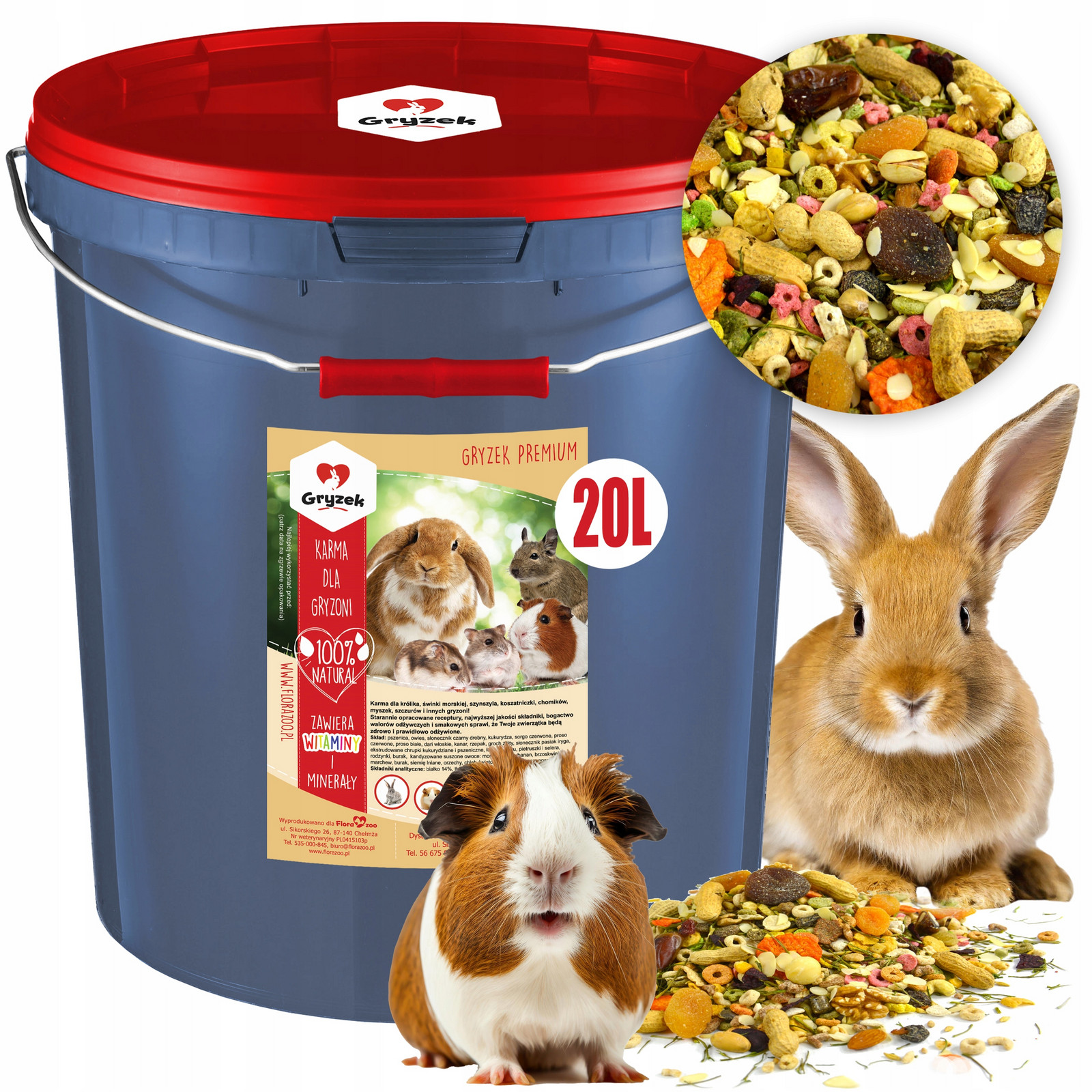 Přírodní Krmivo krmivo bylinky Pro Králíka Prasátka Křečka Velký Kbelík 20L