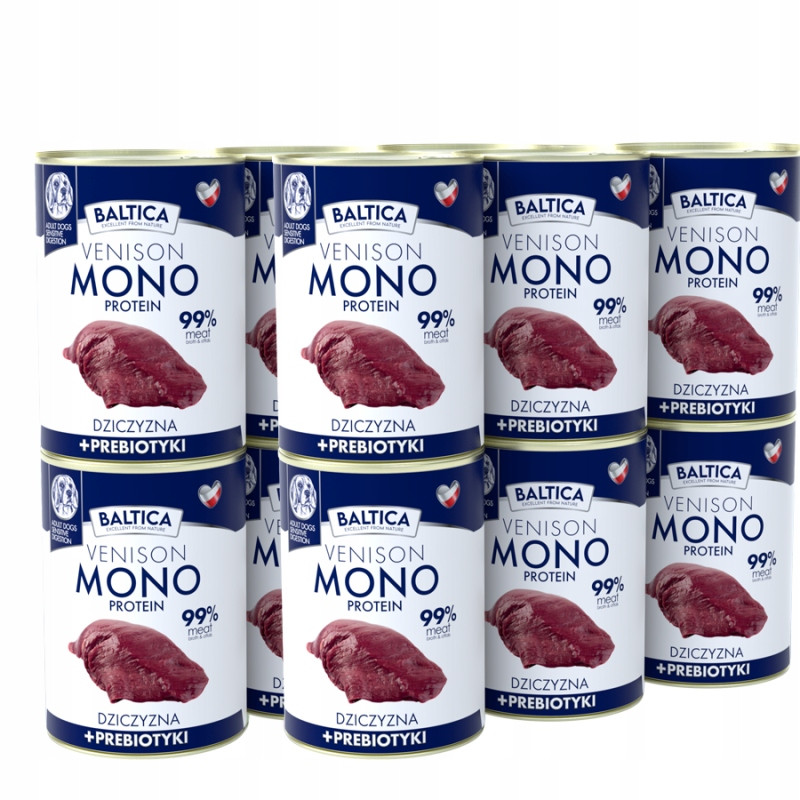 Baltica Mono Zvěřina s prebiotiky 12 x 400g hypoalergenní monoproteinová