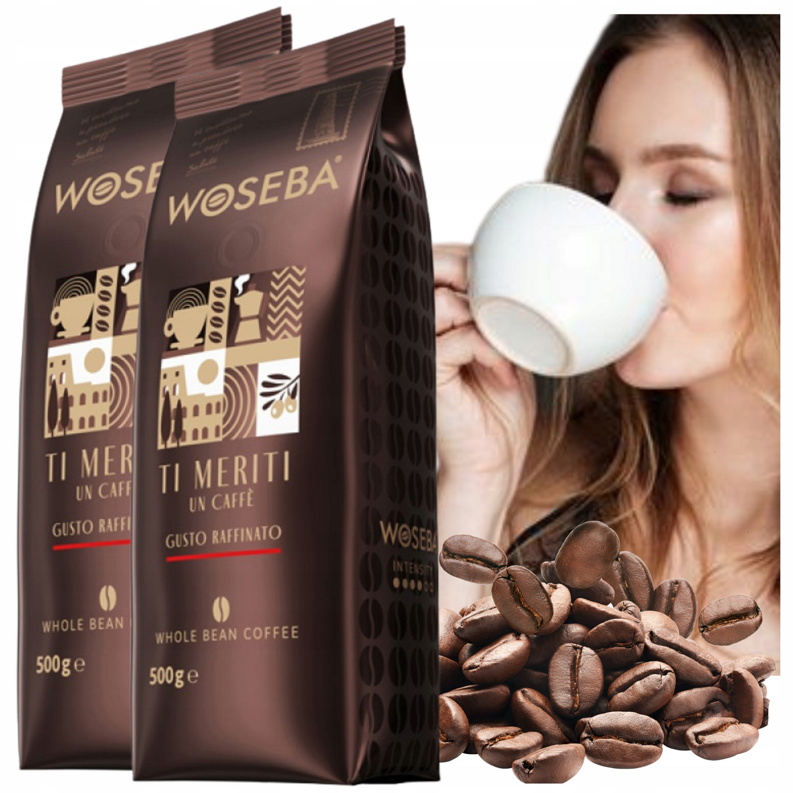 Káva Zrnková Woseba 1kg Arabica Meriti Gusto Raffinato Aromatická